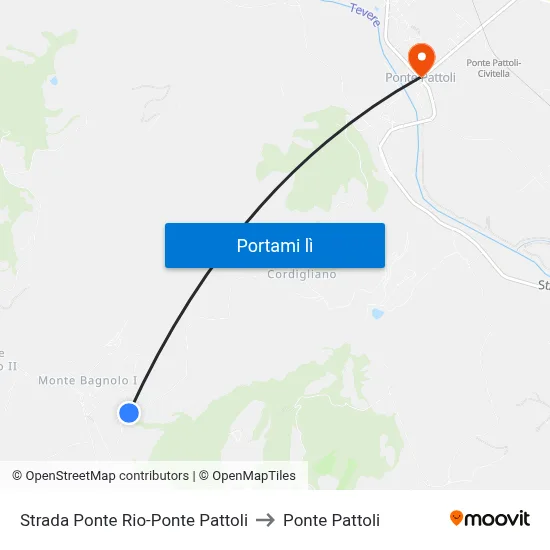 Strada Ponte Rio-Ponte Pattoli to Ponte Pattoli map