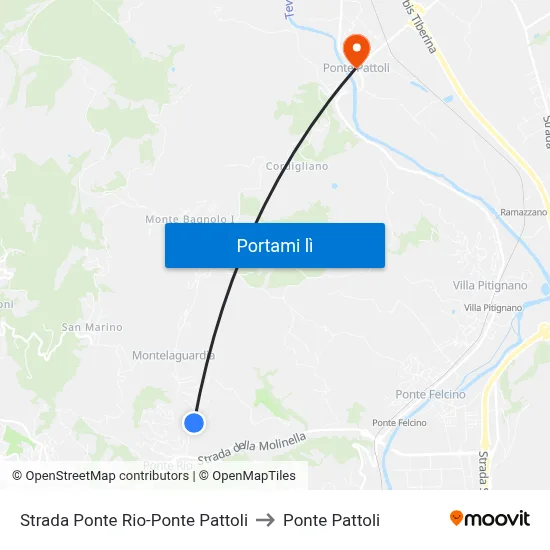 Strada Ponte Rio-Ponte Pattoli to Ponte Pattoli map
