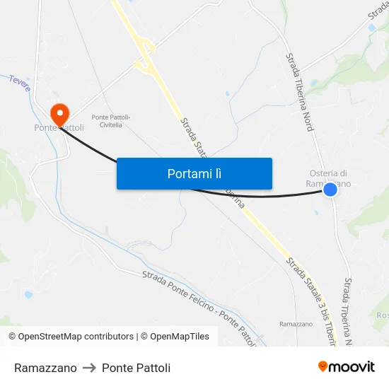Ramazzano to Ponte Pattoli map