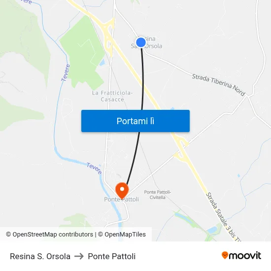 Resina S. Orsola to Ponte Pattoli map