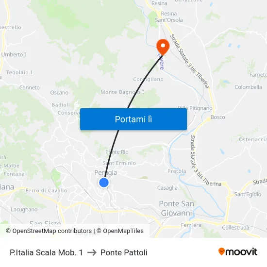 P.Italia Scala Mob. 1 to Ponte Pattoli map