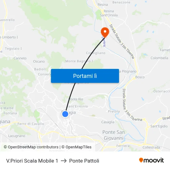 V.Priori Scala Mobile 1 to Ponte Pattoli map