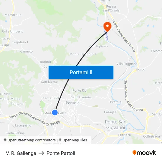 V. R. Gallenga to Ponte Pattoli map