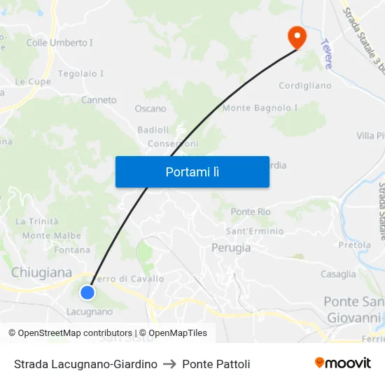 Strada Lacugnano-Giardino to Ponte Pattoli map