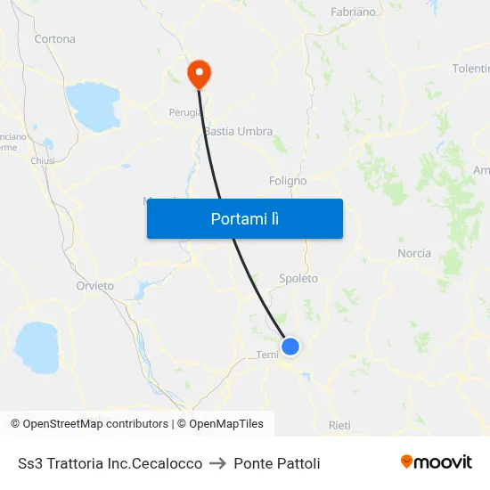 Ss3 Trattoria Inc.Cecalocco to Ponte Pattoli map