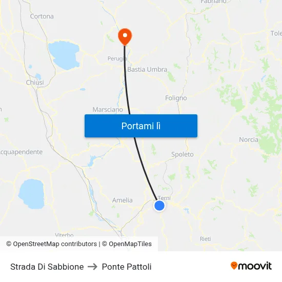 Strada Di Sabbione to Ponte Pattoli map