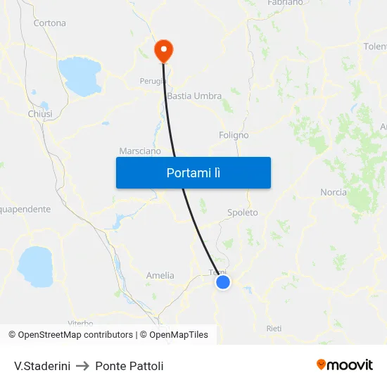 V.Staderini to Ponte Pattoli map