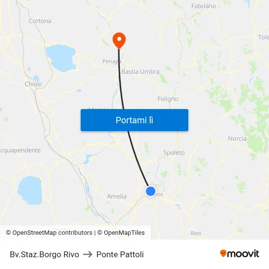 Bv.Staz.Borgo Rivo to Ponte Pattoli map