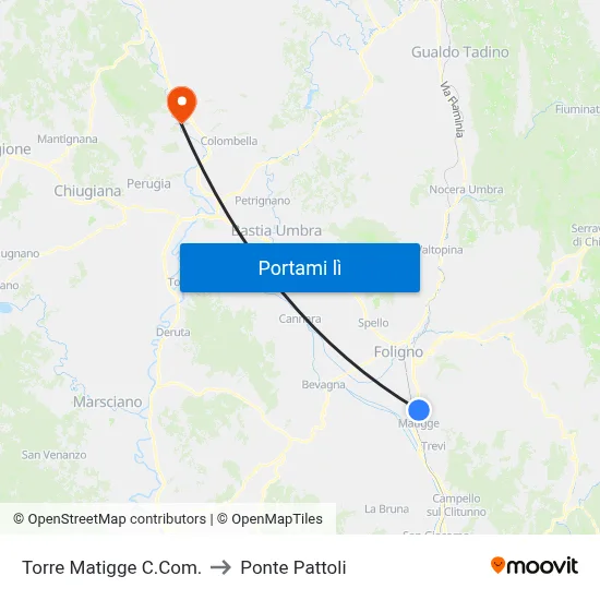 Torre Matigge C.Com. to Ponte Pattoli map