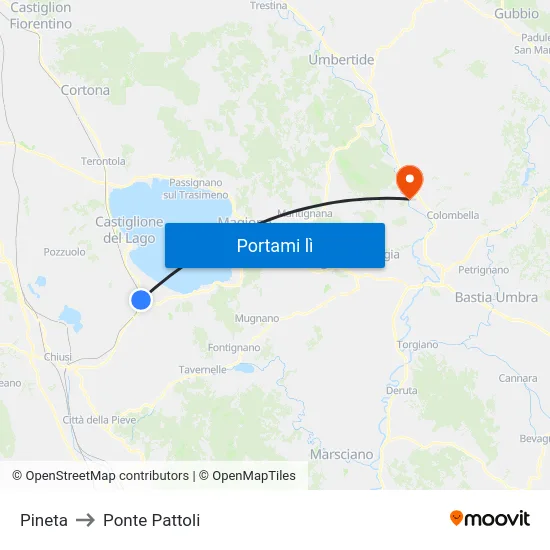 Pineta to Ponte Pattoli map