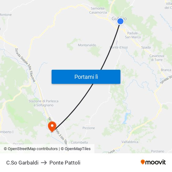 C.So Garbaldi to Ponte Pattoli map