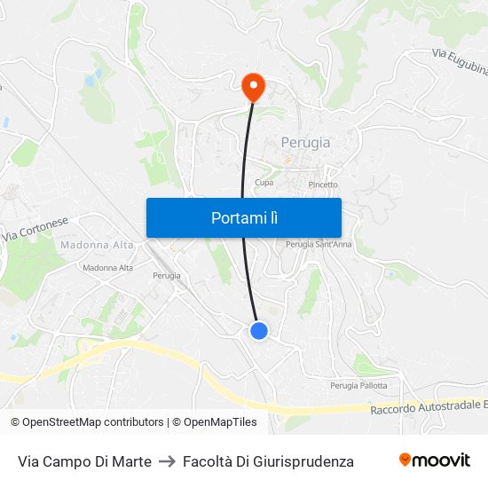 Via Campo Di Marte to Facoltà Di Giurisprudenza map