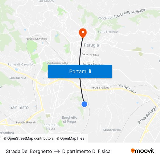 Strada Del Borghetto to Dipartimento Di Fisica map