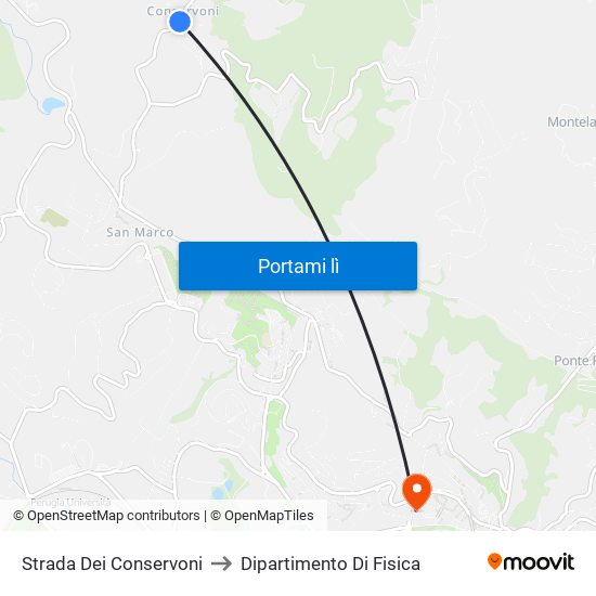 Strada Dei Conservoni to Dipartimento Di Fisica map