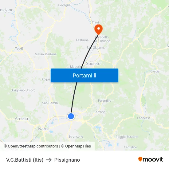 V.C.Battisti (Itis) to Pissignano map