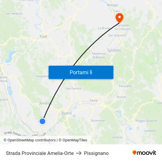 Strada Provinciale Amelia-Orte to Pissignano map