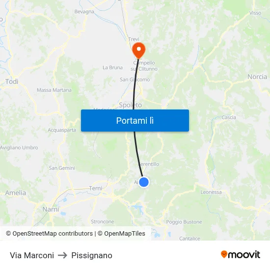 Via Marconi to Pissignano map
