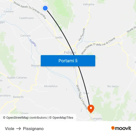 Viole to Pissignano map