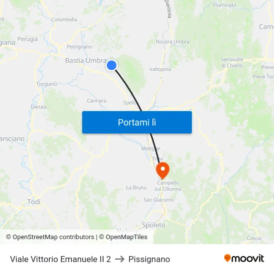 Viale Vittorio Emanuele II 2 to Pissignano map