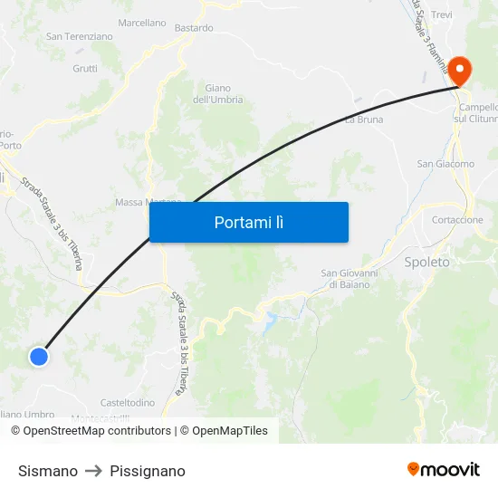 Sismano to Pissignano map