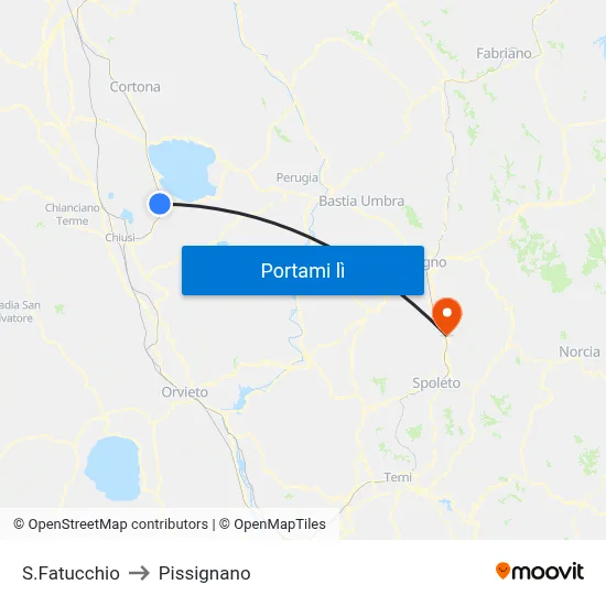 S.Fatucchio to Pissignano map