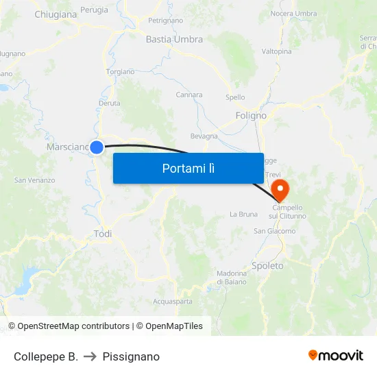 Collepepe B. to Pissignano map