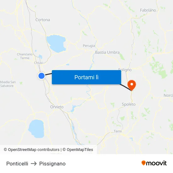 Ponticelli to Pissignano map
