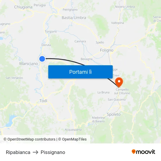 Ripabianca to Pissignano map
