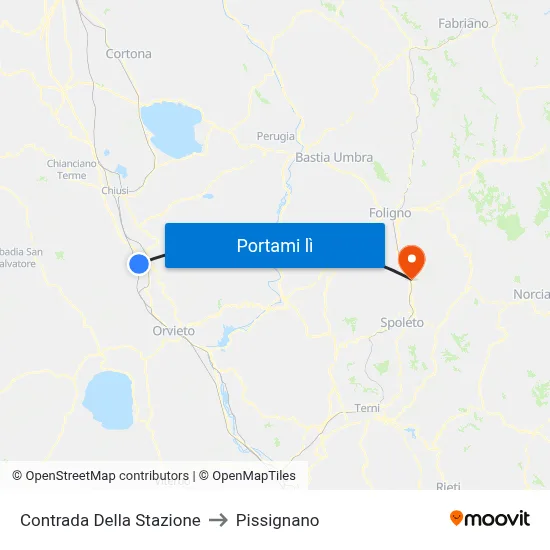 Contrada Della Stazione to Pissignano map