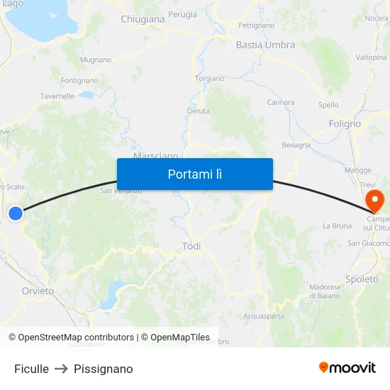 Ficulle to Pissignano map