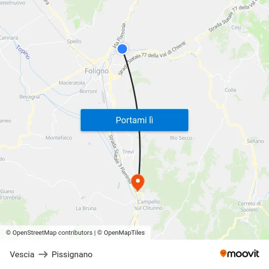 Vescia to Pissignano map