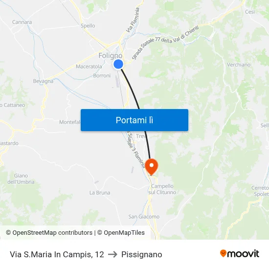 Via S.Maria In Campis, 12 to Pissignano map