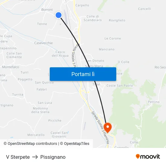 V Sterpete to Pissignano map