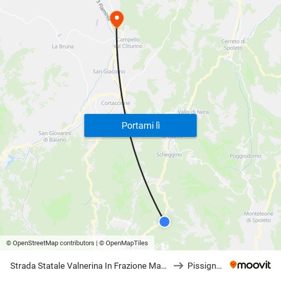 Strada Statale Valnerina In Frazione Macenano to Pissignano map