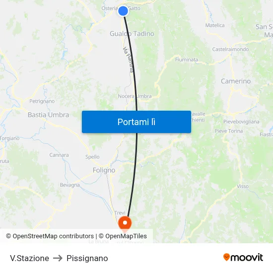 V.Stazione to Pissignano map