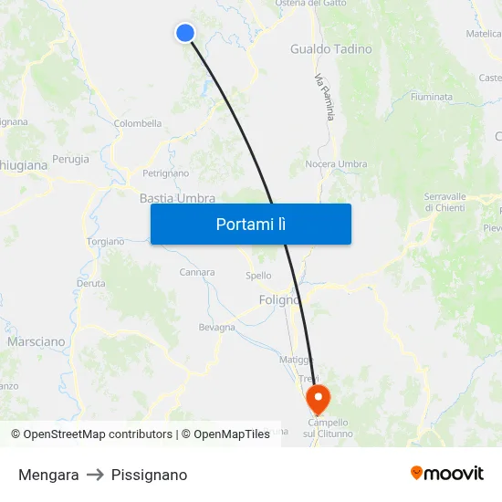 Mengara to Pissignano map