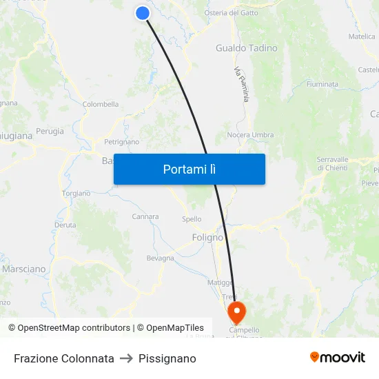 Frazione Colonnata to Pissignano map