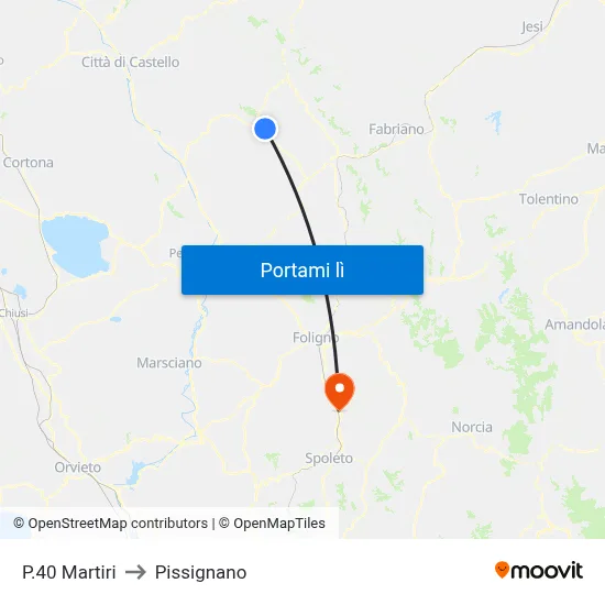 P.40 Martiri to Pissignano map