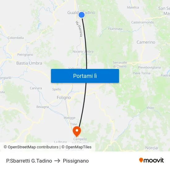 P.Sbarretti G.Tadino to Pissignano map