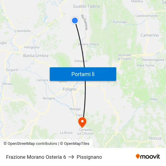 Frazione Morano Osteria 6 to Pissignano map