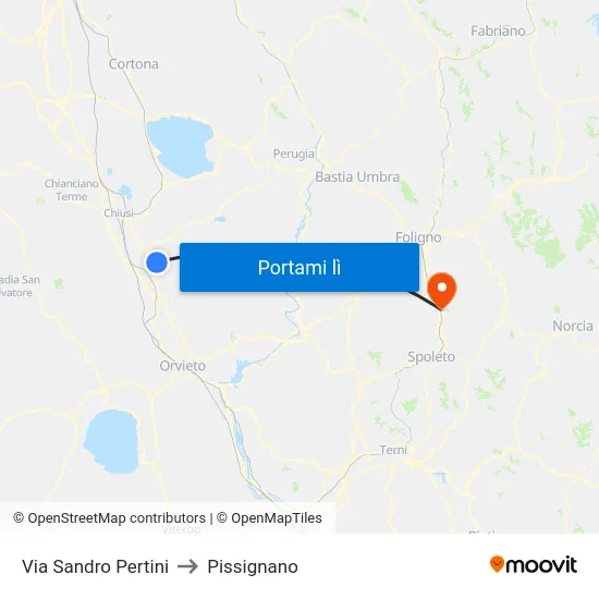 Via Sandro Pertini to Pissignano map