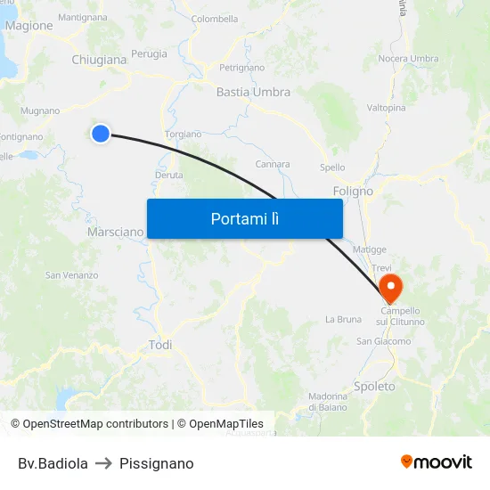 Bv.Badiola to Pissignano map