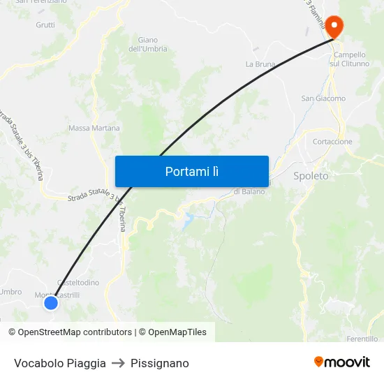 Vocabolo Piaggia to Pissignano map