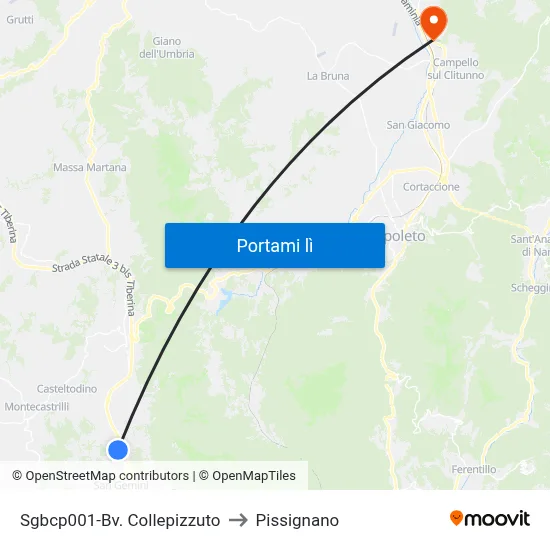 Sgbcp001-Bv. Collepizzuto to Pissignano map