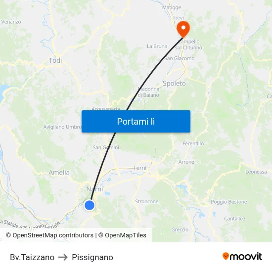 Bv.Taizzano to Pissignano map