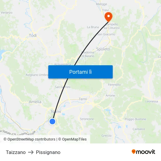 Taizzano to Pissignano map