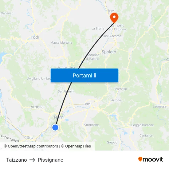 Taizzano to Pissignano map