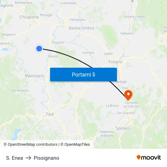 S. Enea to Pissignano map