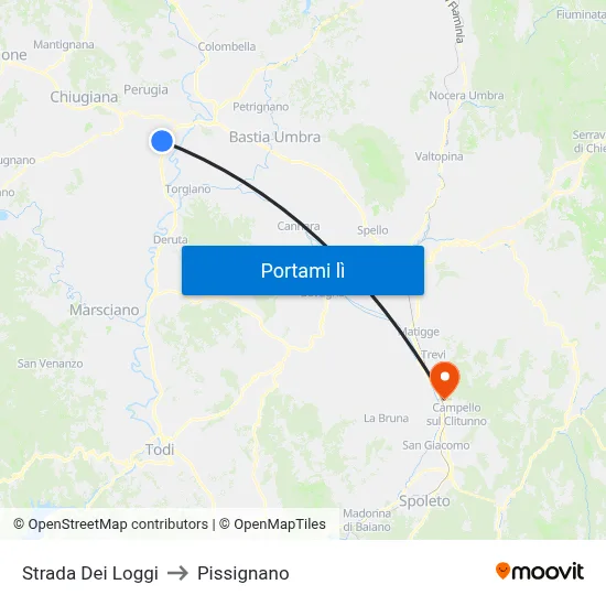 Strada Dei Loggi to Pissignano map