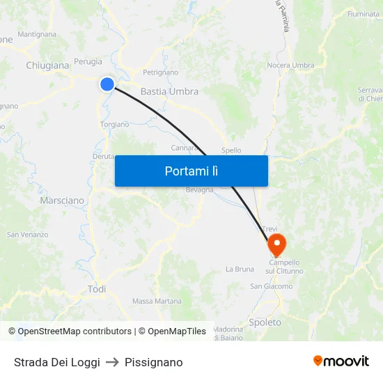 Strada Dei Loggi to Pissignano map